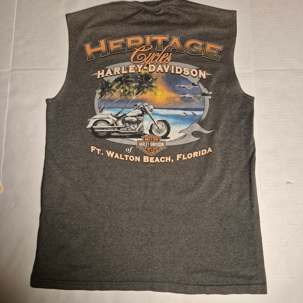 Harley-Davidson Charcoal Skull Graphic Sleeveless Tank